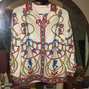 True vintage women's medium nautical button up